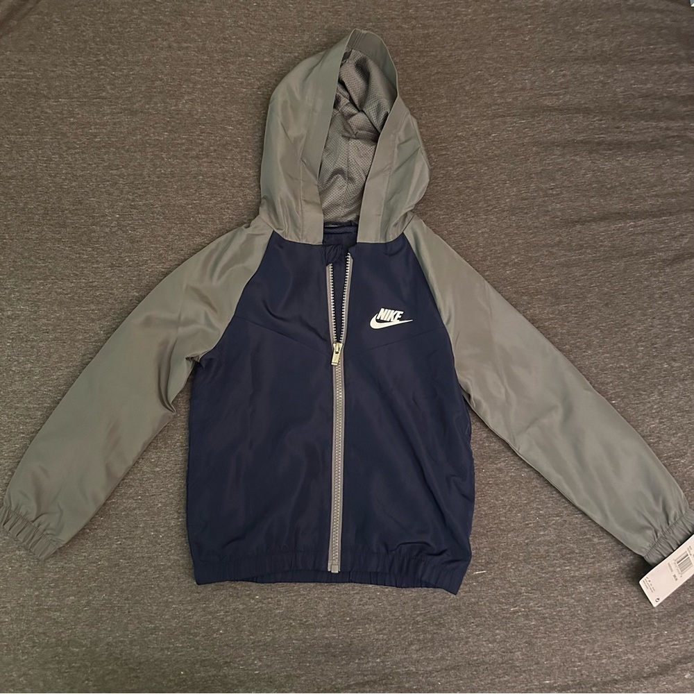 Nike Boys' Windrunner Jacket Blue Size 4T Hooded Full-Zip